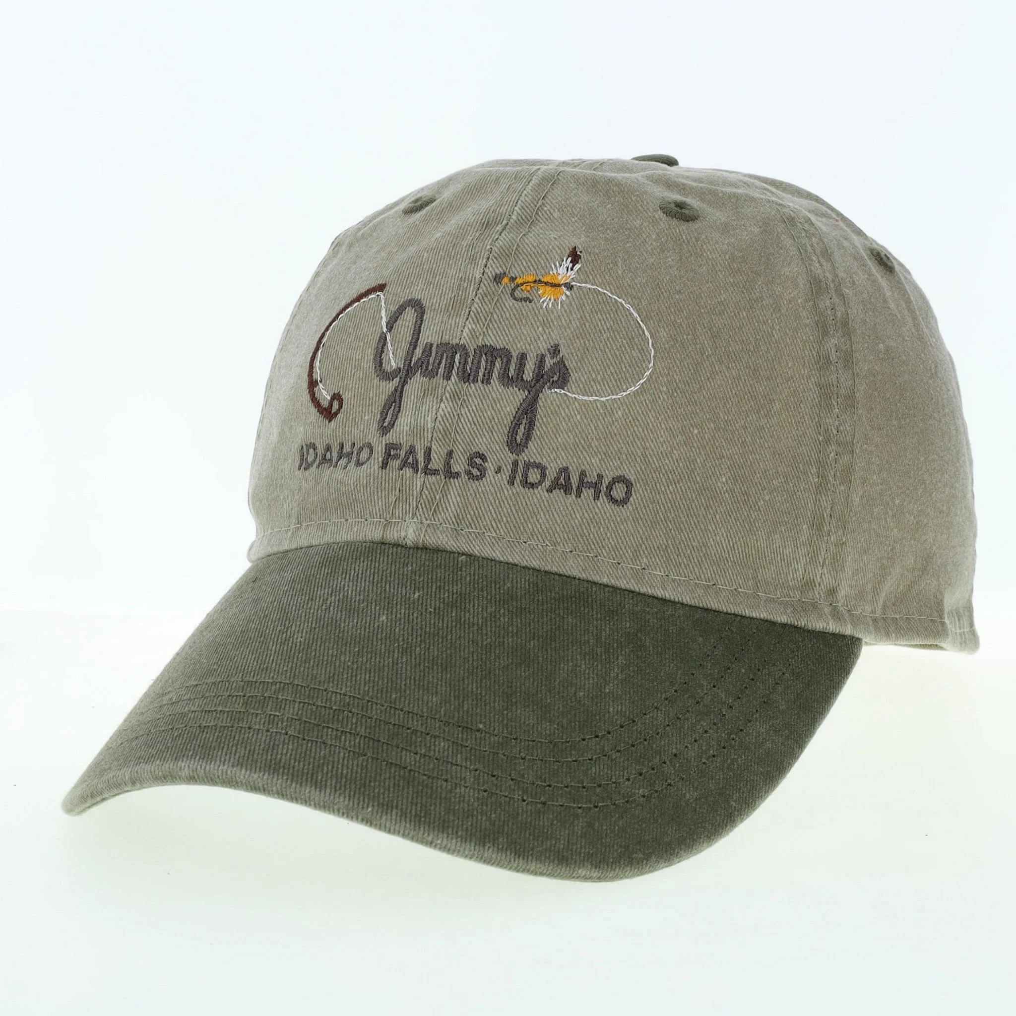 Fly Fish Food Jimmy's Logo Rod & Fly Hat - Khaki/Conifer - Image 2