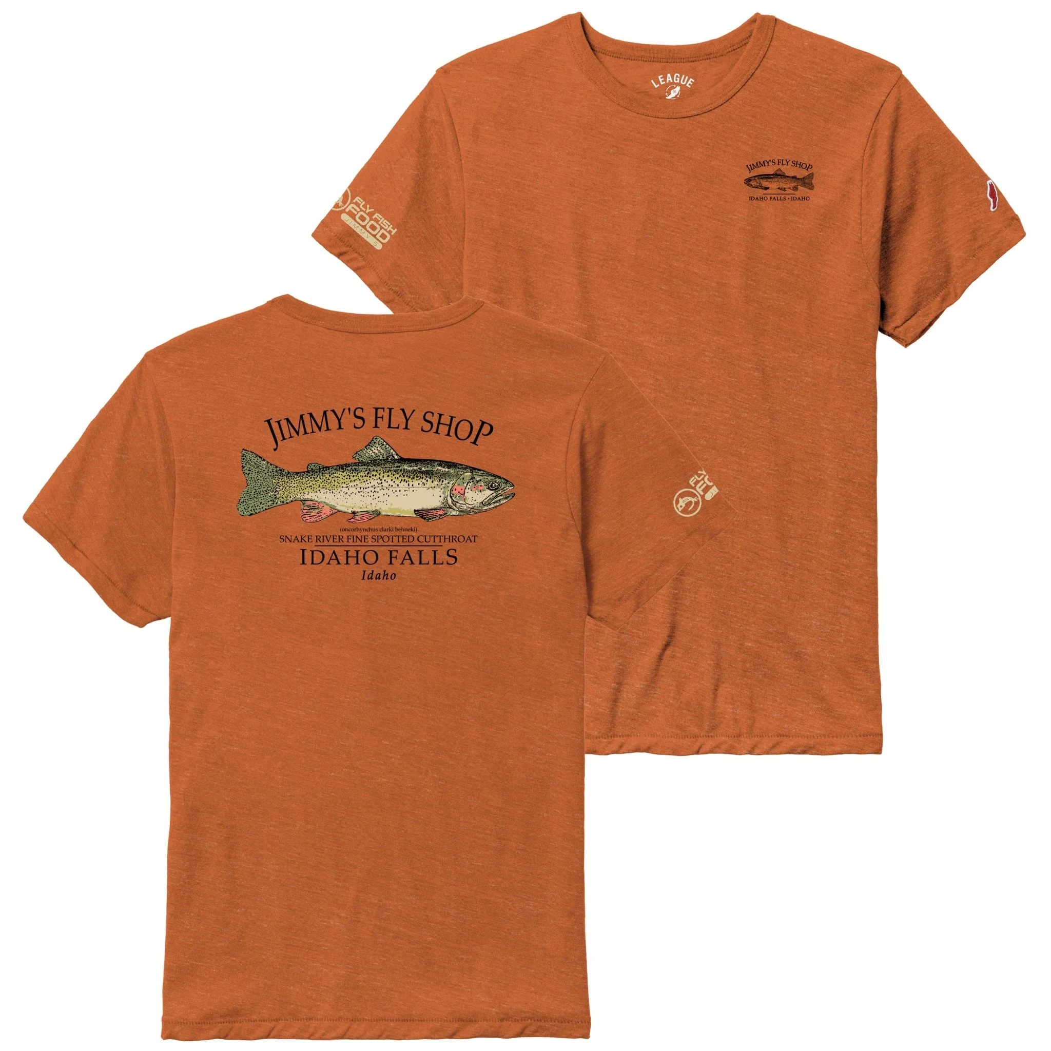 Fly Fish Food Jimmy's Snake River Cutthroat Trout T-Shirt - Burnt Orange - Image 2