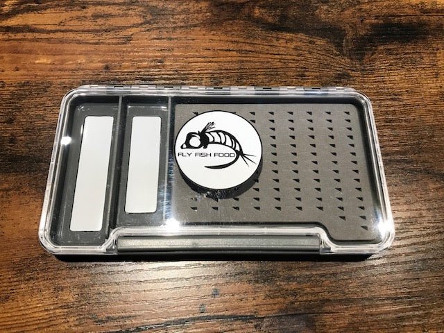 Fly Fish Food Logo Fly Box, Clear Single Sided with 2 Magnetic Compartments- Large - Image 2
