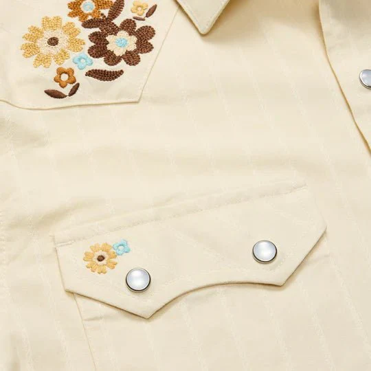 Howler Bros - Crosscut Deluxe Shortsleeve Shirt - Flower Power: Off White Dobby - Image 2