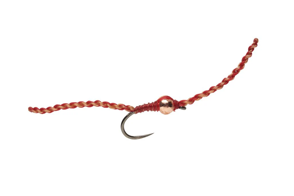 Olsen's DNA Worm - Brown & Red Barbless - Image 3