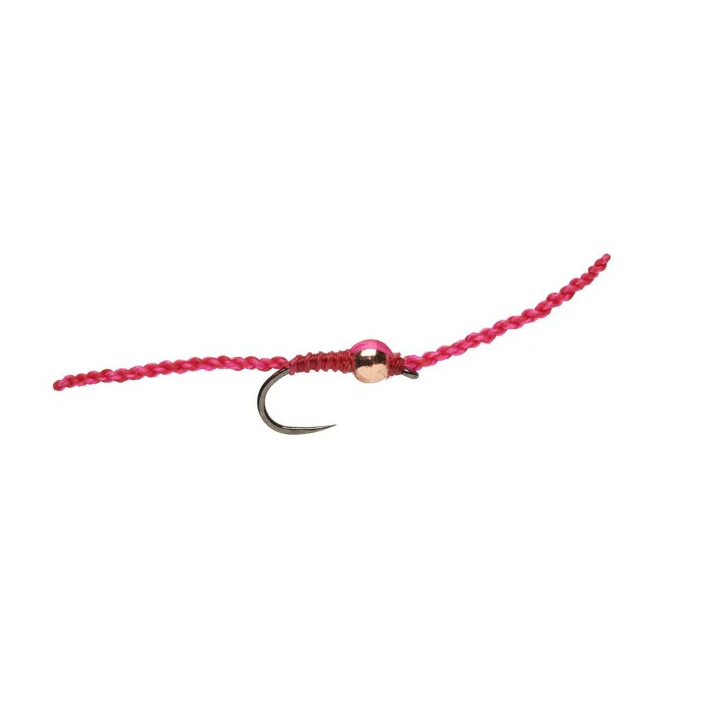 Olsen's DNA Worm - Pink & Red Barbless - Image 2