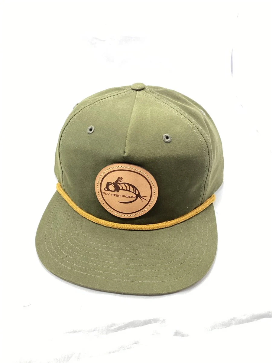 Fly Fish Food Pinch Front Relaxed Logo Hat - Olive - Image 2