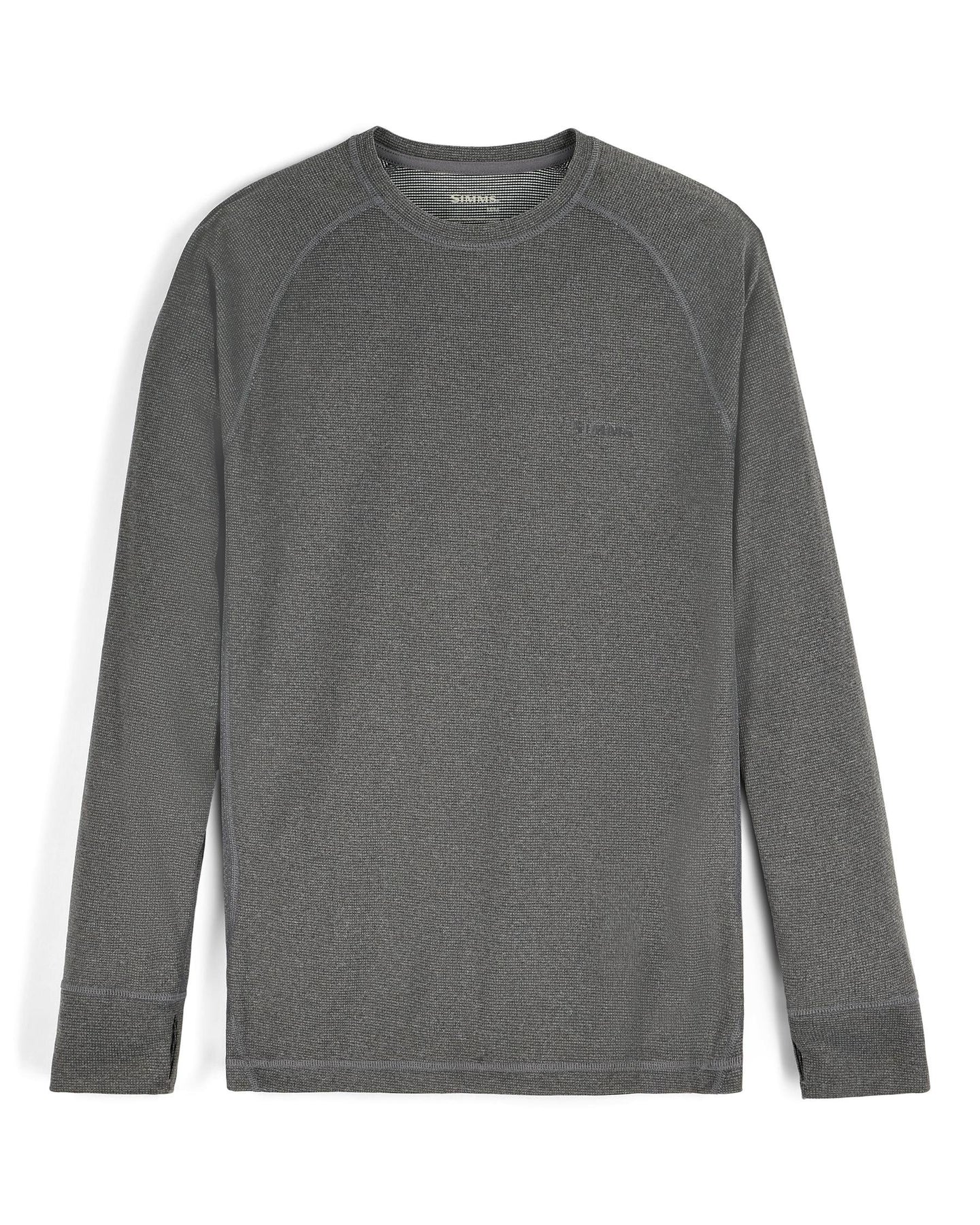 Simms - Men's Strata 160 LS Baselayer Crew - Dark Grey Heather - Image 2
