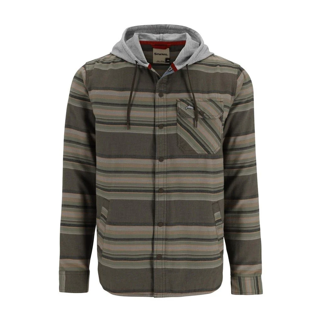 Simms - M's Santee Flannel - Hickory/Dolomite Blanket Stripe