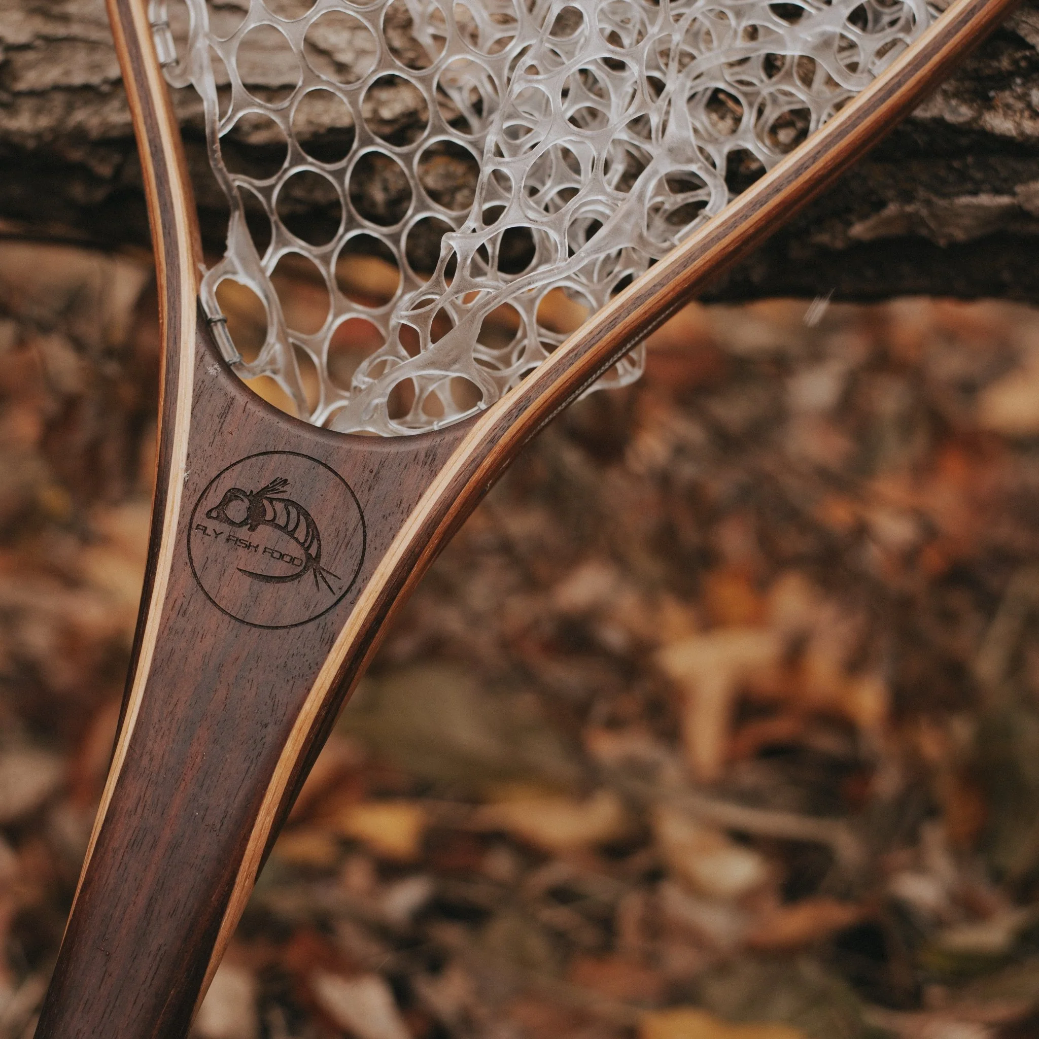 Fly Fish Food Logo - Fat Jake Custom Wood Net - Image 3