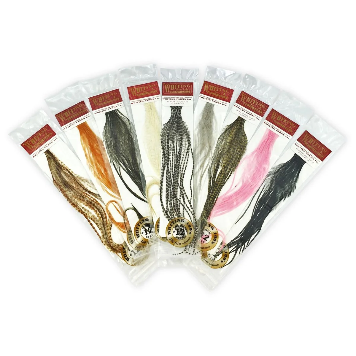 Whiting 100 Pack Dry Fly Hackle  - Light Dun - 16 - Image 2